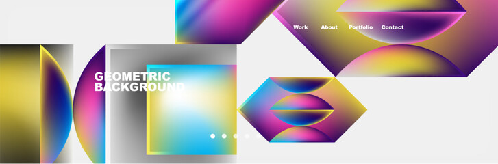 Glassmorphism geometric abstract background. Vector Illustration For Wallpaper, Banner, Background, Card, Book Illustration, landing page