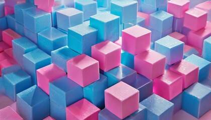 Fototapeta na wymiar Pink and blue cubes