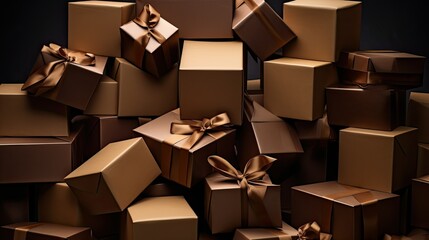 pyramid brown gift box