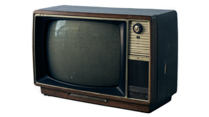 Old television set isolated on transparent background PNG