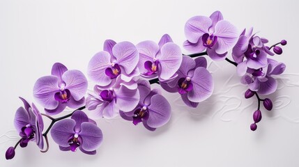 up purple flowers white background