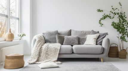 living gray couch