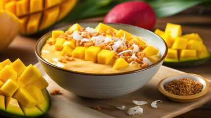 bowl dessert mango fruit