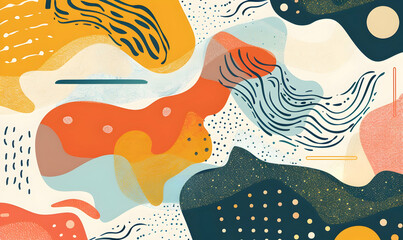 hand drawn flat design abstract doodle pattern