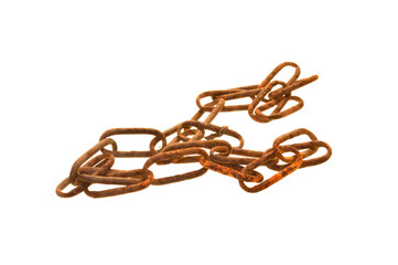 Fototapeta premium rusty chain isolated on white background
