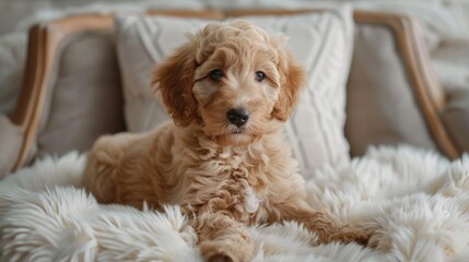 Labradoodle posing