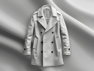 Sleek and Sophisticated Double Breasted Winter Coat in Neutral Tones