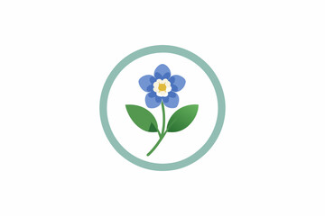 A picture of a forget-me-not-icon in circle logo vector illustration