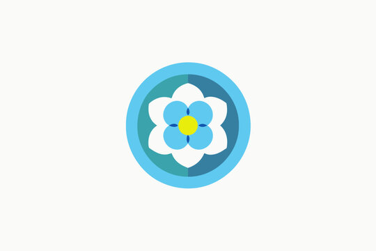 A picture of a forget-me-not-icon in circle logo vector illustration