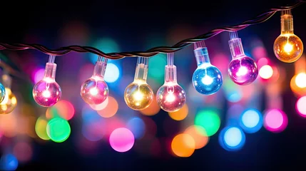 Foto op Canvas cheerful string lights transparent background © vectorwin