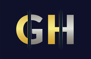 Abstract GH letter logo design template. Vector Logo Illustration.