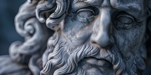 the face and beard of an ancient Greek god, generative AI