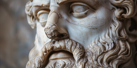 the face and beard of an ancient Greek god, generative AI