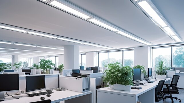 fluorescent office lighting