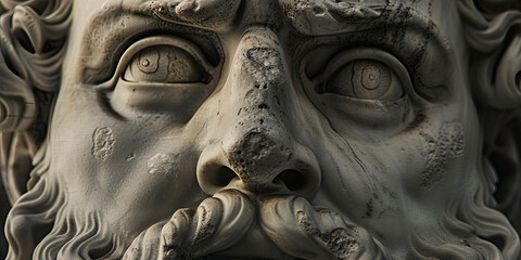 the face and beard of an ancient Greek god, generative AI - obrazy, fototapety, plakaty