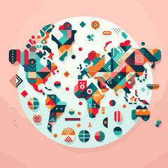 Flat world art day background