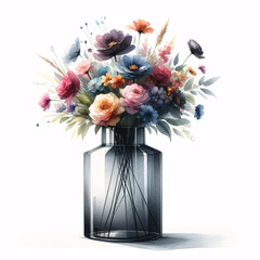 bouquet of flowers in a modern vase