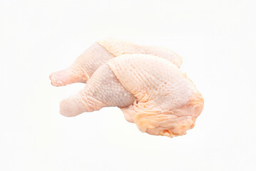 Isolated fresh raw chicken legs on a white background