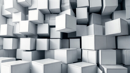 Random white cubes 