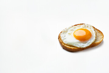 Fried egg on toast, served on a plate