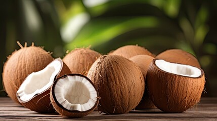 Fototapeta na wymiar natural open coconut background