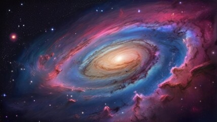 Obraz premium Beautiful galaxy planet background with vibrant colors