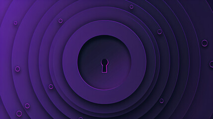 A purple background with a keyhole in the center. The keyhole is surrounded by a circle of dots