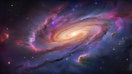 Obraz premium Beautiful galaxy planet background with vibrant colors