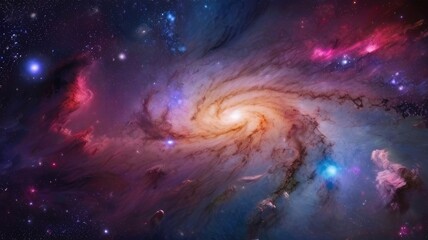 Beautiful galaxy planet background with vibrant colors