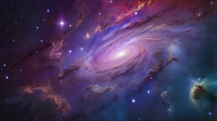 Obraz premium Beautiful galaxy planet background with vibrant colors