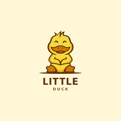 cartoon logo design little duck vector illustration