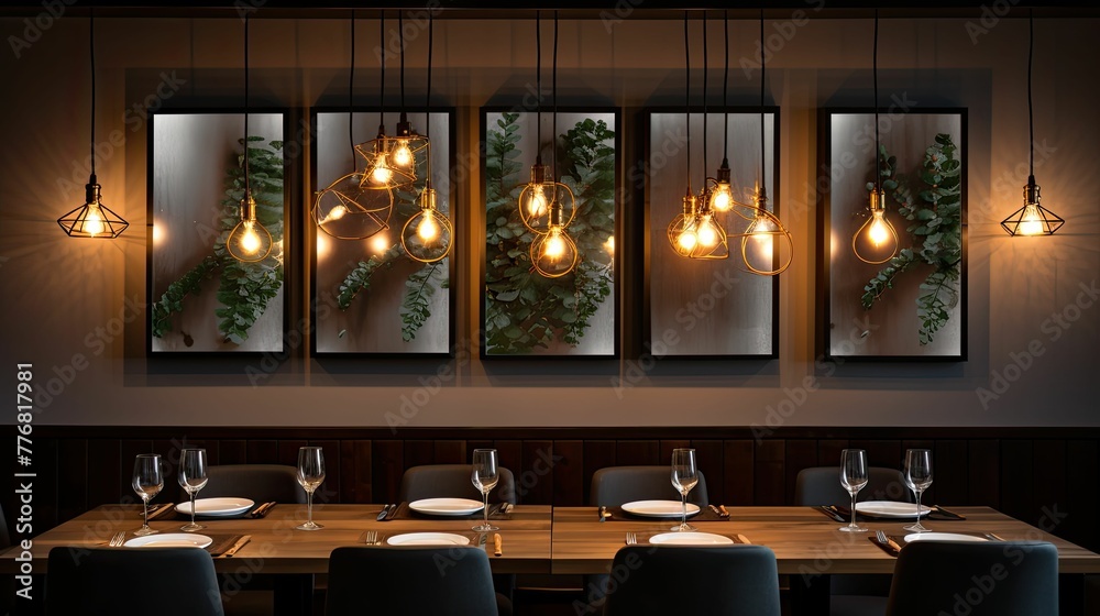 Wall mural design display lights