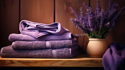 cozy purple towels
