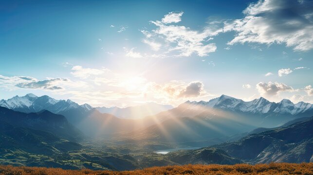 mountain sun light overlay