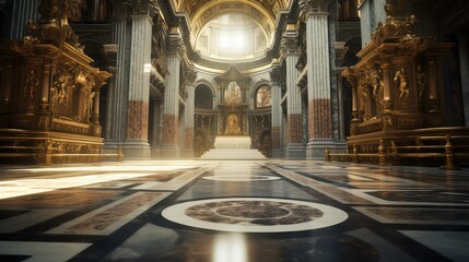 close blurred st peters basilica interior - obrazy, fototapety, plakaty