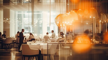 sleek blurred modern interior hotel