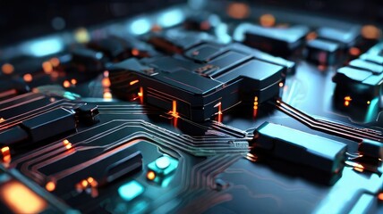 abstract lines and cubes rendering of technology background