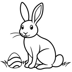 Easter bunny rabbit silhouette graphics vector illustration,Easter line art,Easter Svg Design,Laser Cut File Cricut,paper cut and printing,easter SVG,spring svg,Easter for Kids bundle