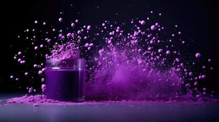reflective purple particles