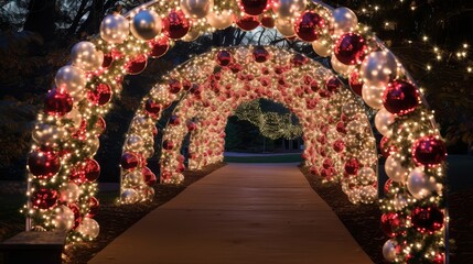 candy christmas light tunnel