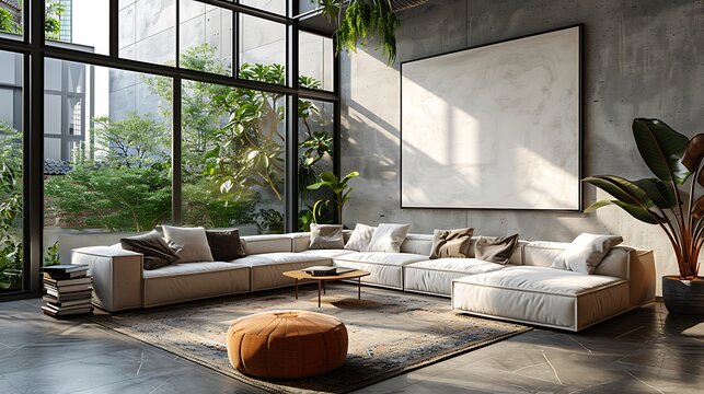 Clean Lines, Blank Space: Inviting Luxury Branding in Minimalist Living Room