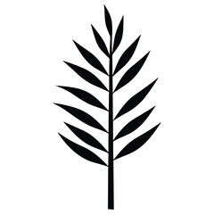 Palm banana leaf silhouette vector.