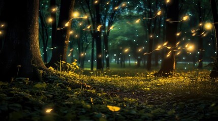 forest lights blur
