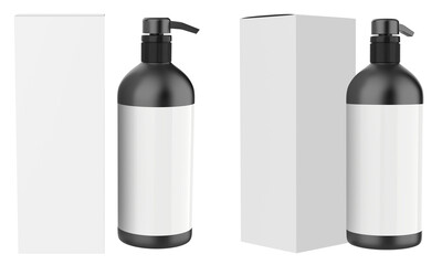 Realistic Cosmetic bottle can sprayer container. Dispenser for cream, soups, and other cosmetics With lid and without. Template For Mock up Your Design. 3D illustration