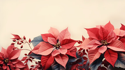 Red poinsettia flower ornaments