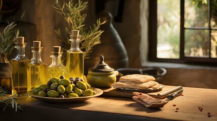 mediterranean olive oil pour