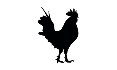 Hen silhouette with various expressions set of 1 vector illustration