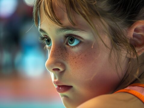 A close-up photo of a child's face