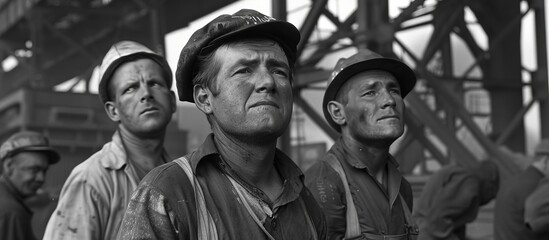 steel Workers in late in 1950 new york