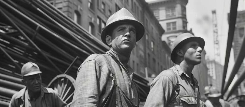 steel Workers in late in 1950 new york